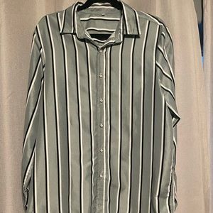 Striped Print Button Up